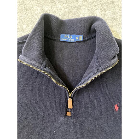 Polo Ralph Lauren Quarter Zip Pullover Mens XLT Sweater Ribbed blue - Picture 5 of 10